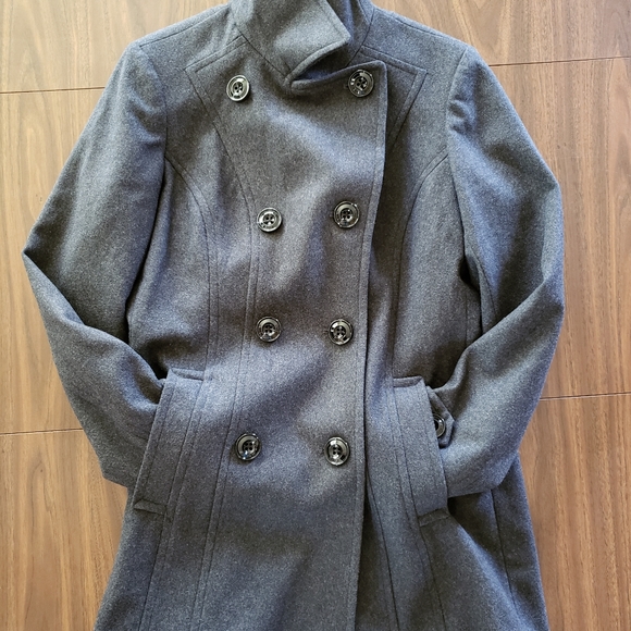 Anne Klein Wool Pea Coat Jacket Medium Gray - Picture 6 of 6
